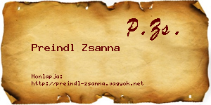 Preindl Zsanna névjegykártya